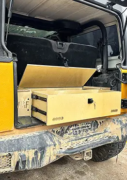 The Small Cargo Drawer for Jeep Wrangler JK 2-doors (2007-2018) with seats